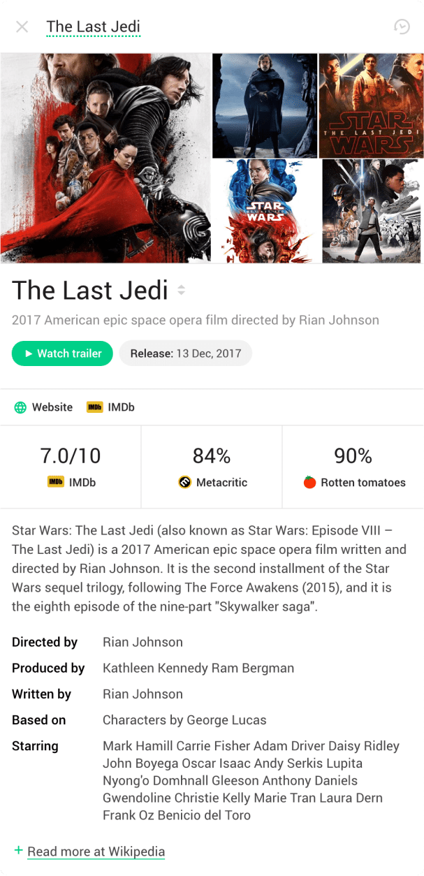 Star Wars: Episode VIII - The Last Jedi - Metacritic